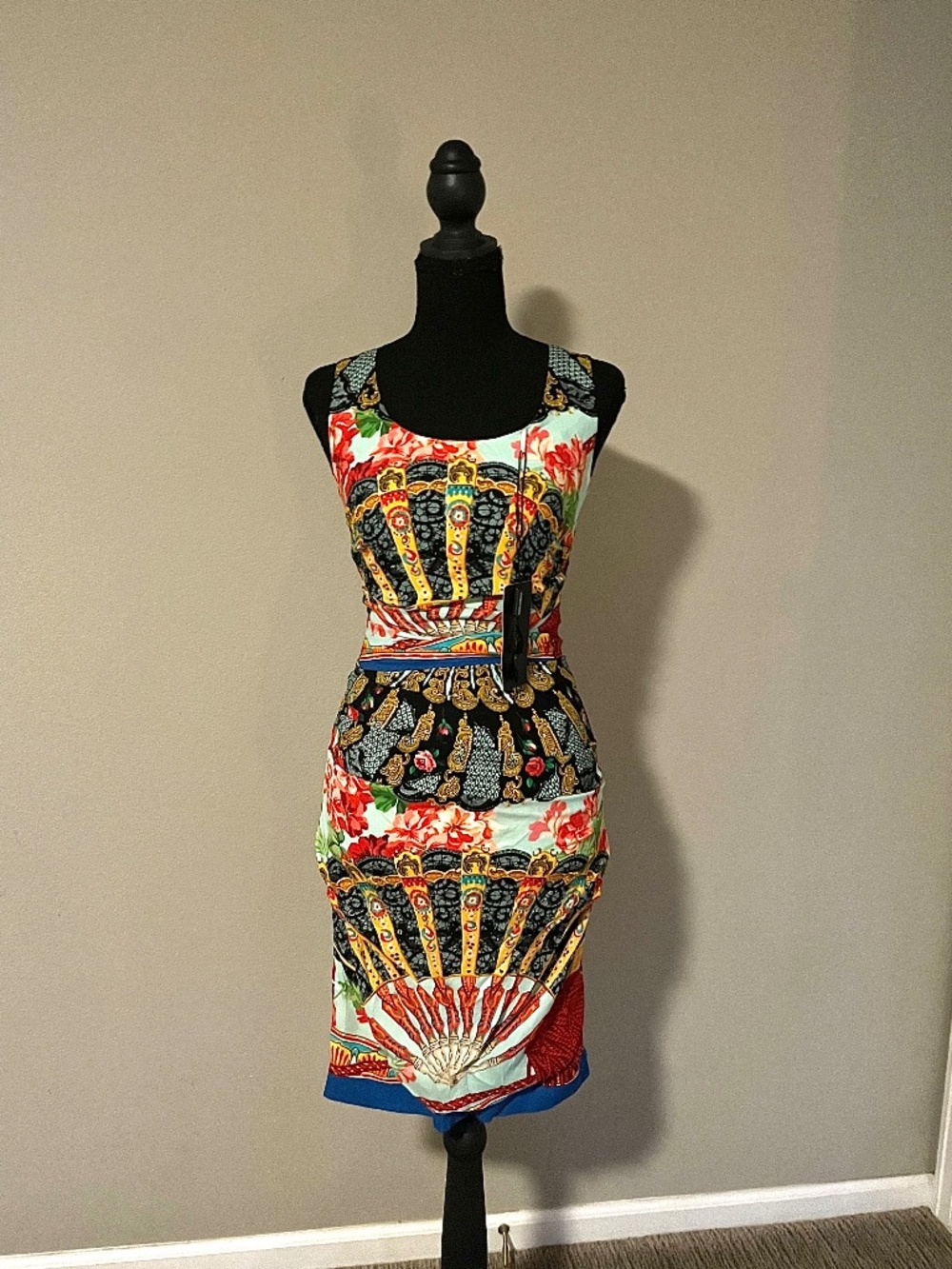 NWT Dolce & Gabbana SS15 Spanish Fan Silk Dress IT 38